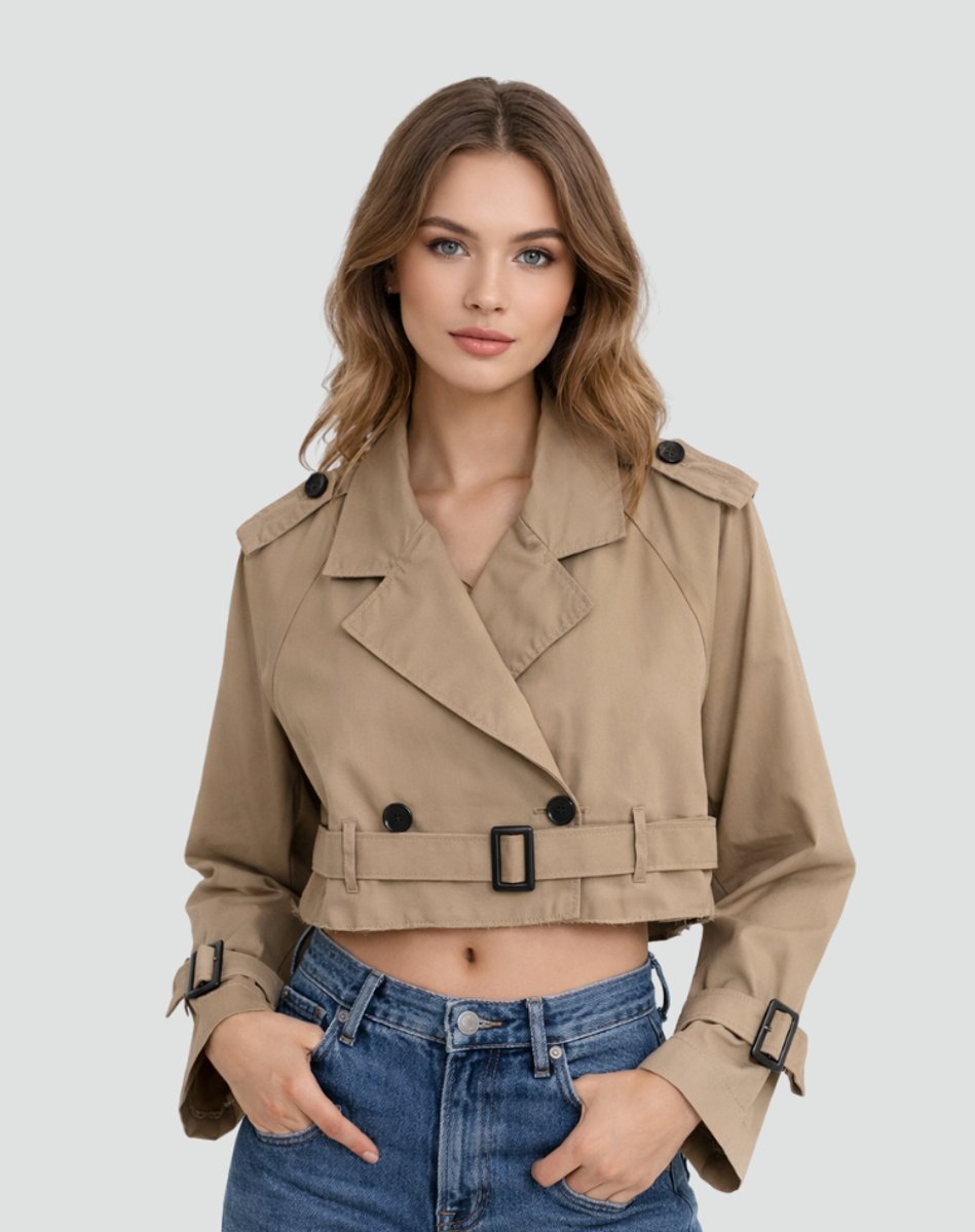Maren Cropped Belted Trench Coat