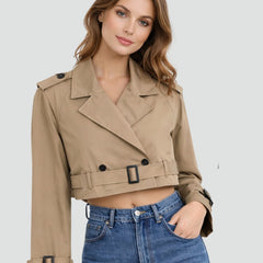 Maren Cropped Belted Trench Coat
