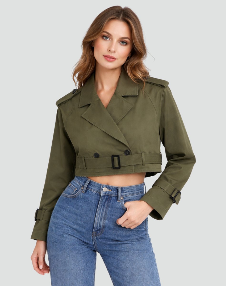 Maren Cropped Belted Trench Coat