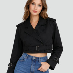 Maren Cropped Belted Trench Coat