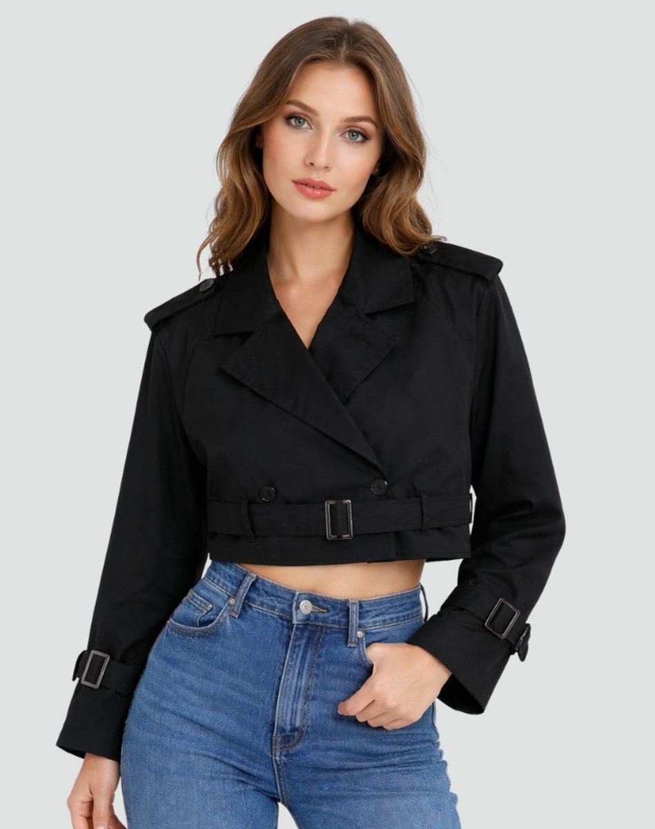 Maren Cropped Belted Trench Coat