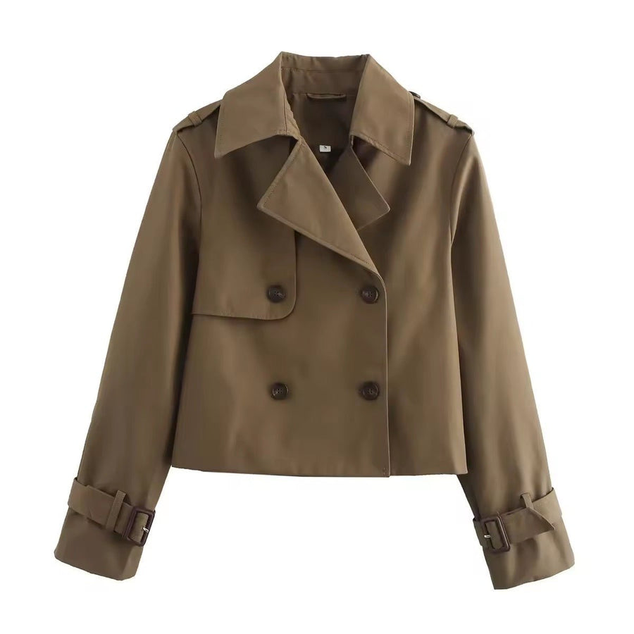 Orla Cropped Double-Breasted Trench Coat