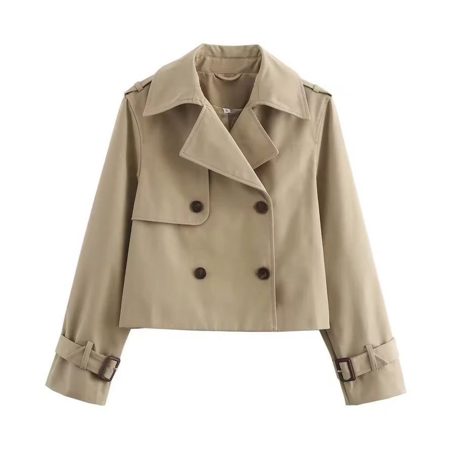 Orla Cropped Double-Breasted Trench Coat