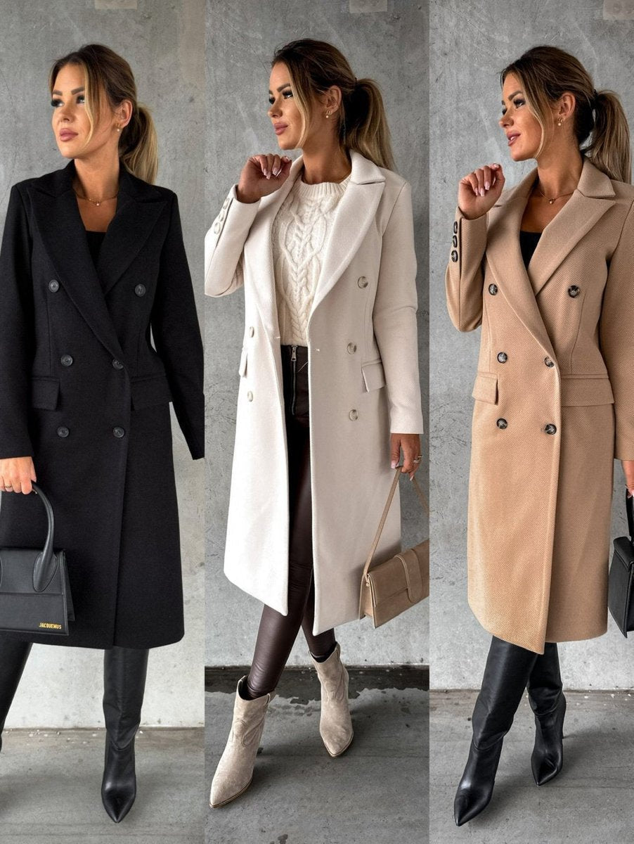 Araminta Double-Breasted Longline Overcoat