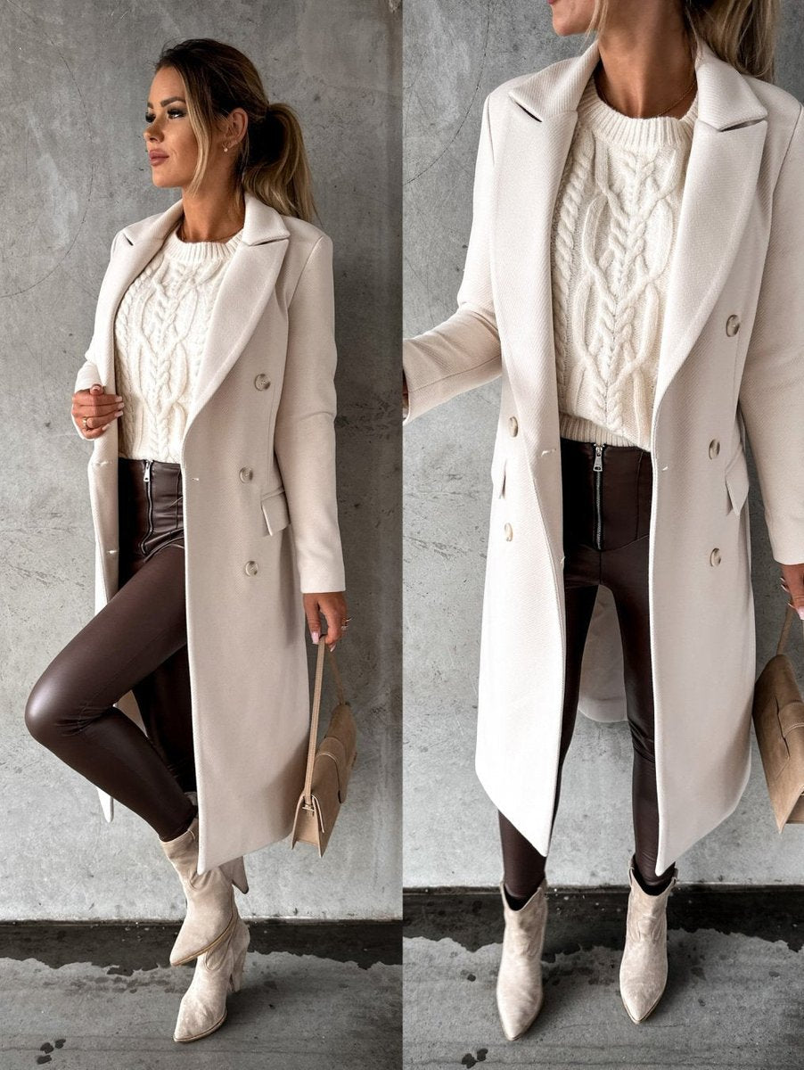 Araminta Double-Breasted Longline Overcoat