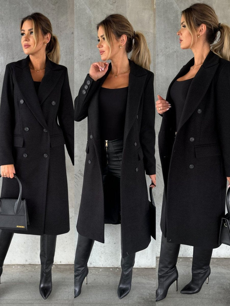 Araminta Double-Breasted Longline Overcoat