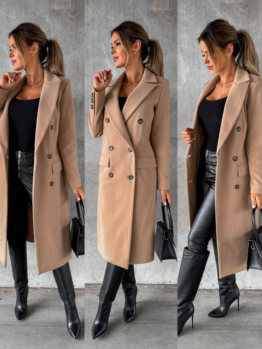 Araminta Double-Breasted Longline Overcoat