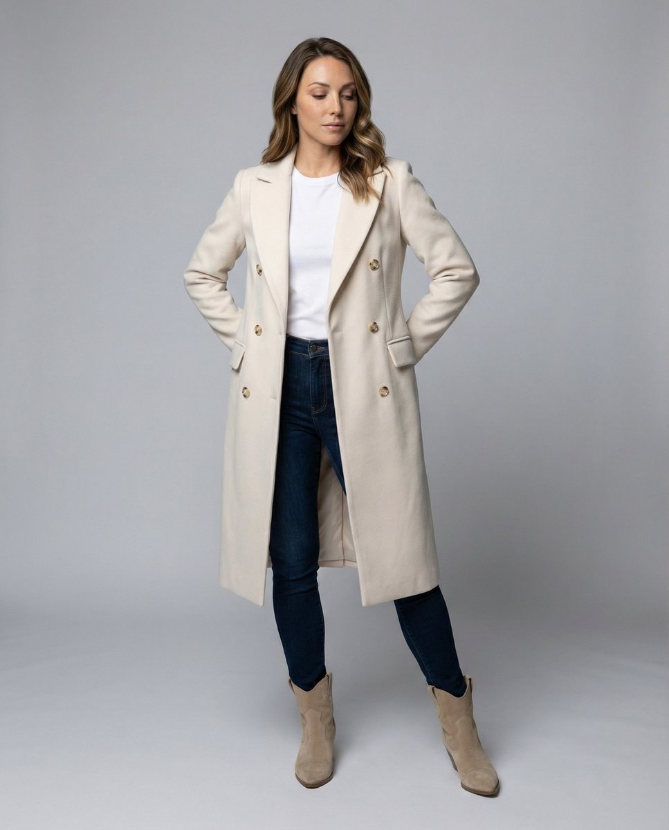 Araminta Double-Breasted Longline Overcoat