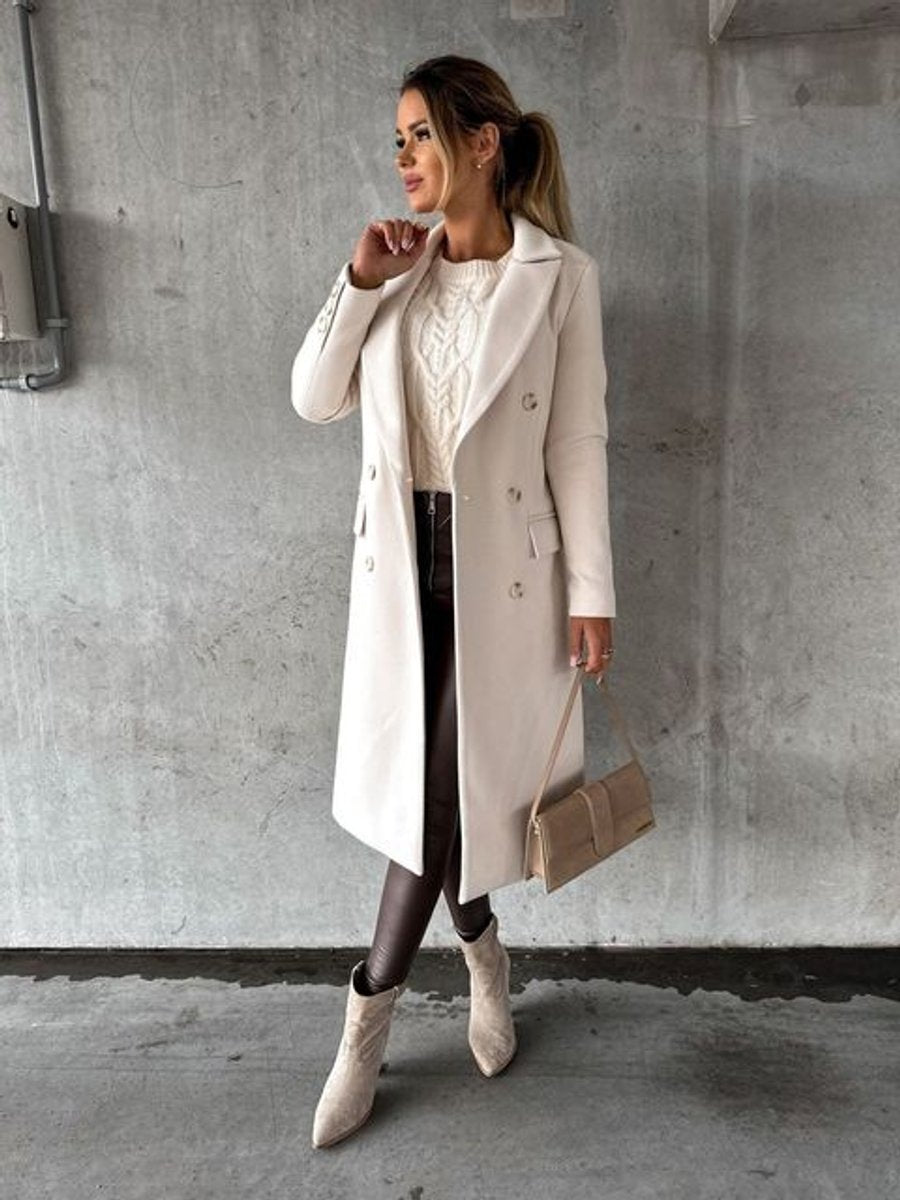 Araminta Double-Breasted Longline Overcoat
