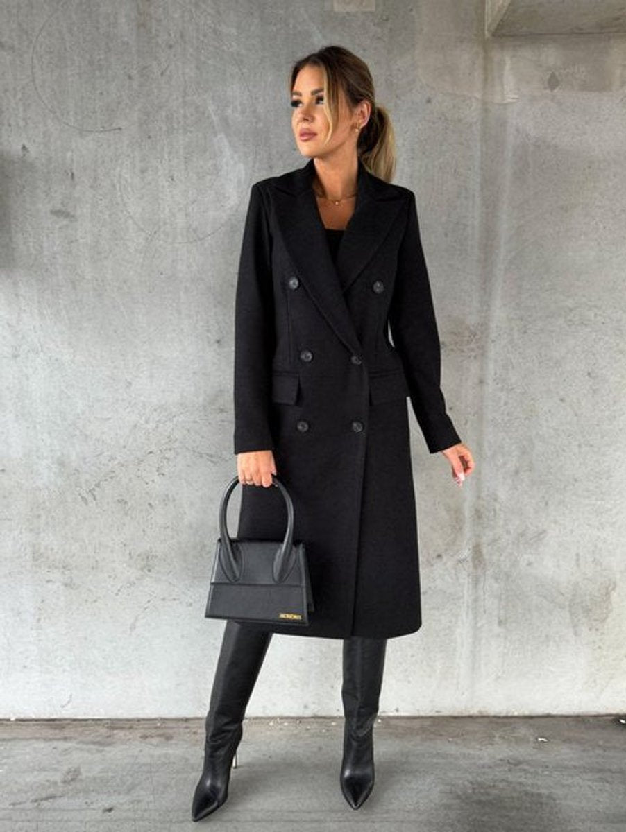 Araminta Double-Breasted Longline Overcoat