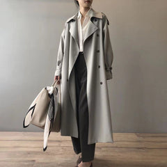 Posy Double-Breasted Belted Long Trench Coat