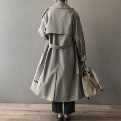 Posy Double-Breasted Belted Long Trench Coat
