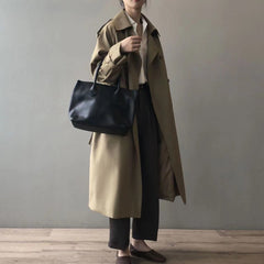 Posy Double-Breasted Belted Long Trench Coat