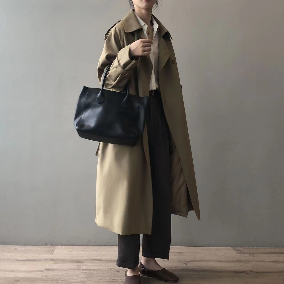 Posy Double-Breasted Belted Long Trench Coat