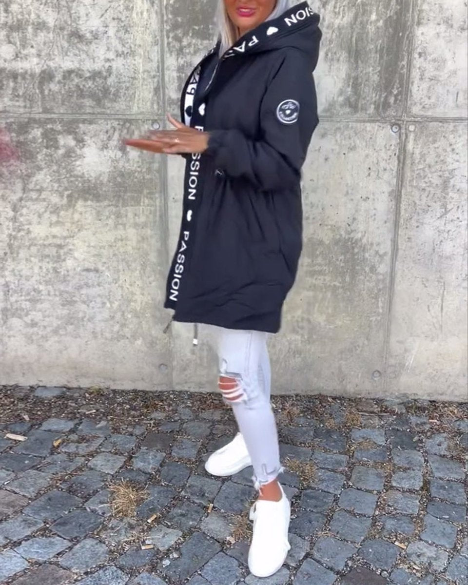 Willa hooded drawstring midi parka