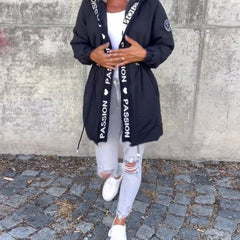 Willa hooded drawstring midi parka