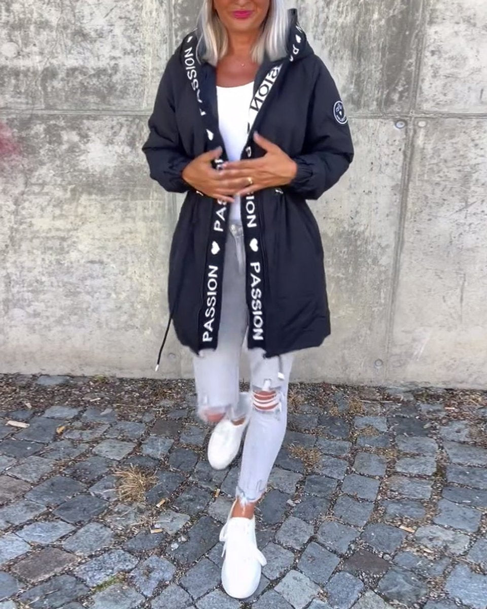 Willa hooded drawstring midi parka