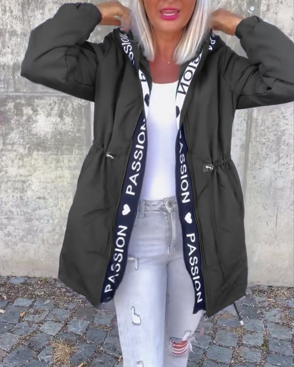 Willa hooded drawstring midi parka