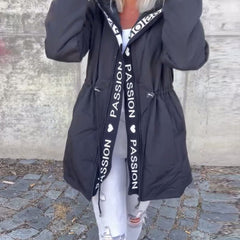 Willa hooded drawstring midi parka