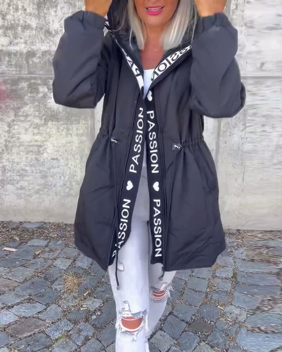 Willa hooded drawstring midi parka