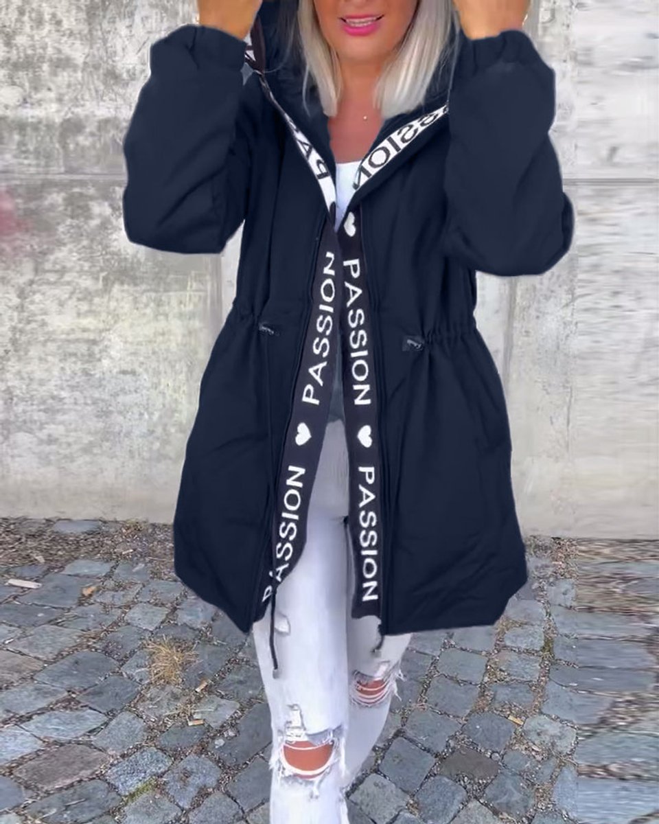 Willa hooded drawstring midi parka