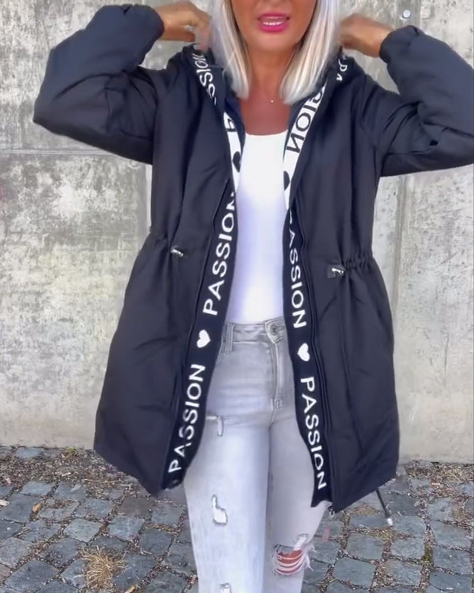 Willa hooded drawstring midi parka