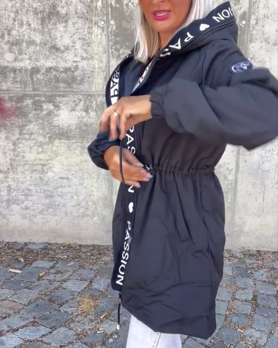 Willa hooded drawstring midi parka