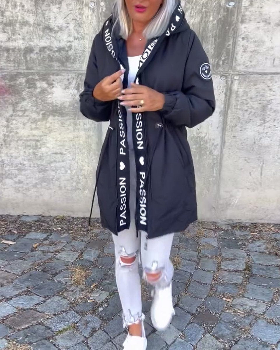 Willa hooded drawstring midi parka