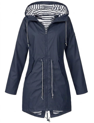 Bryony hooded drawstring coat in Blue