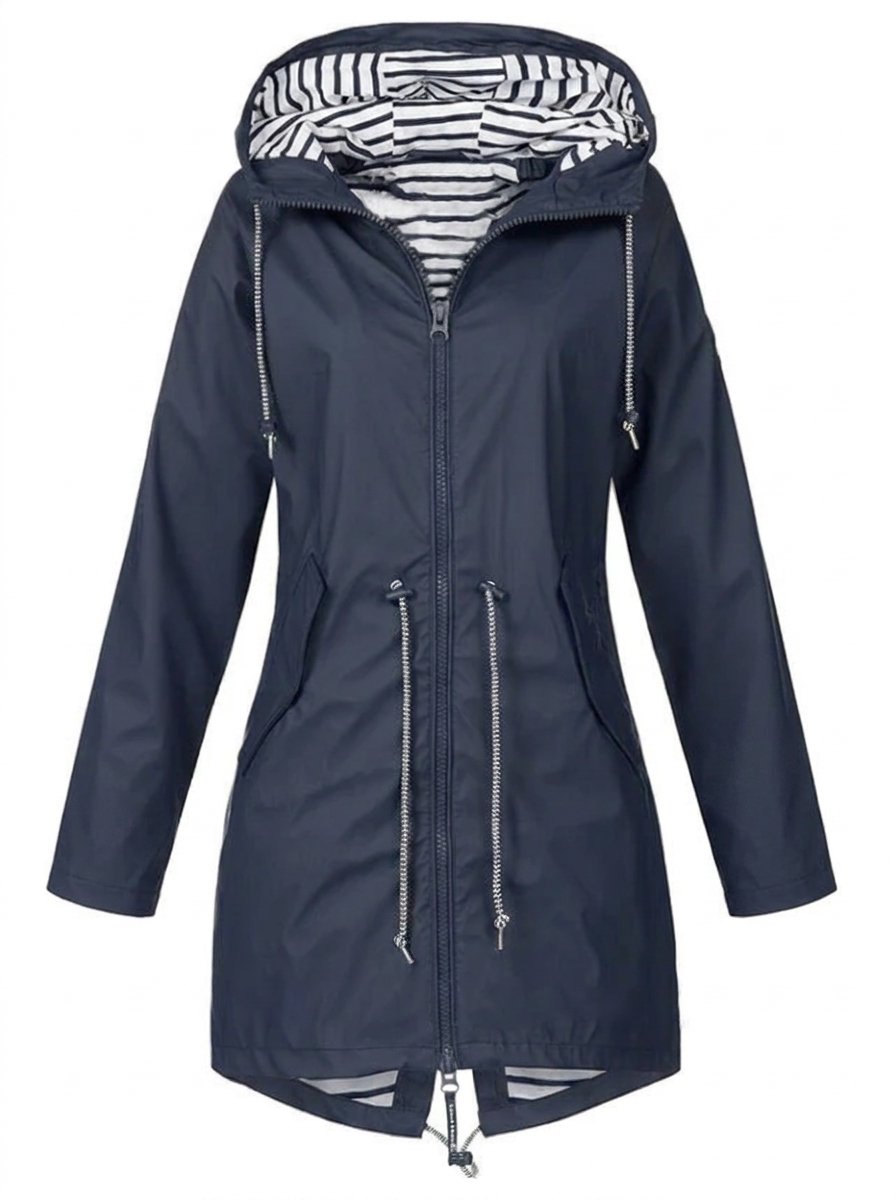 Bryony hooded drawstring coat in Blue