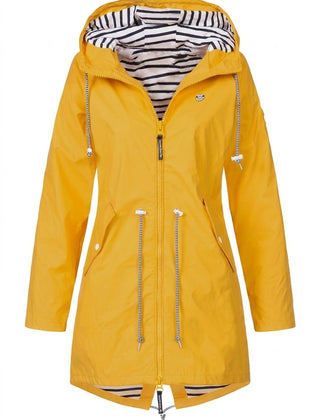 Bryony hooded drawstring coat in Yellow