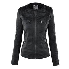 Antonia Hooded Moto Jacket with Removable Hood