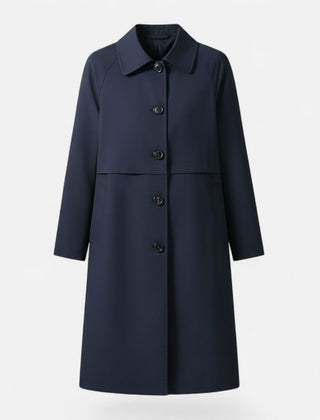 Odalys Tailored Mid-Length Coat in Navy Blue