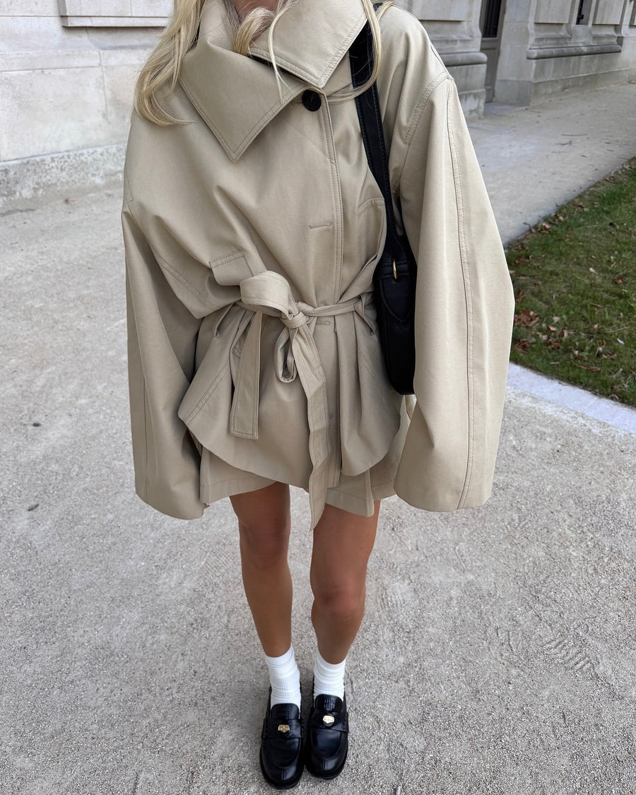 Carolyn | Oversized Short Trench Coat