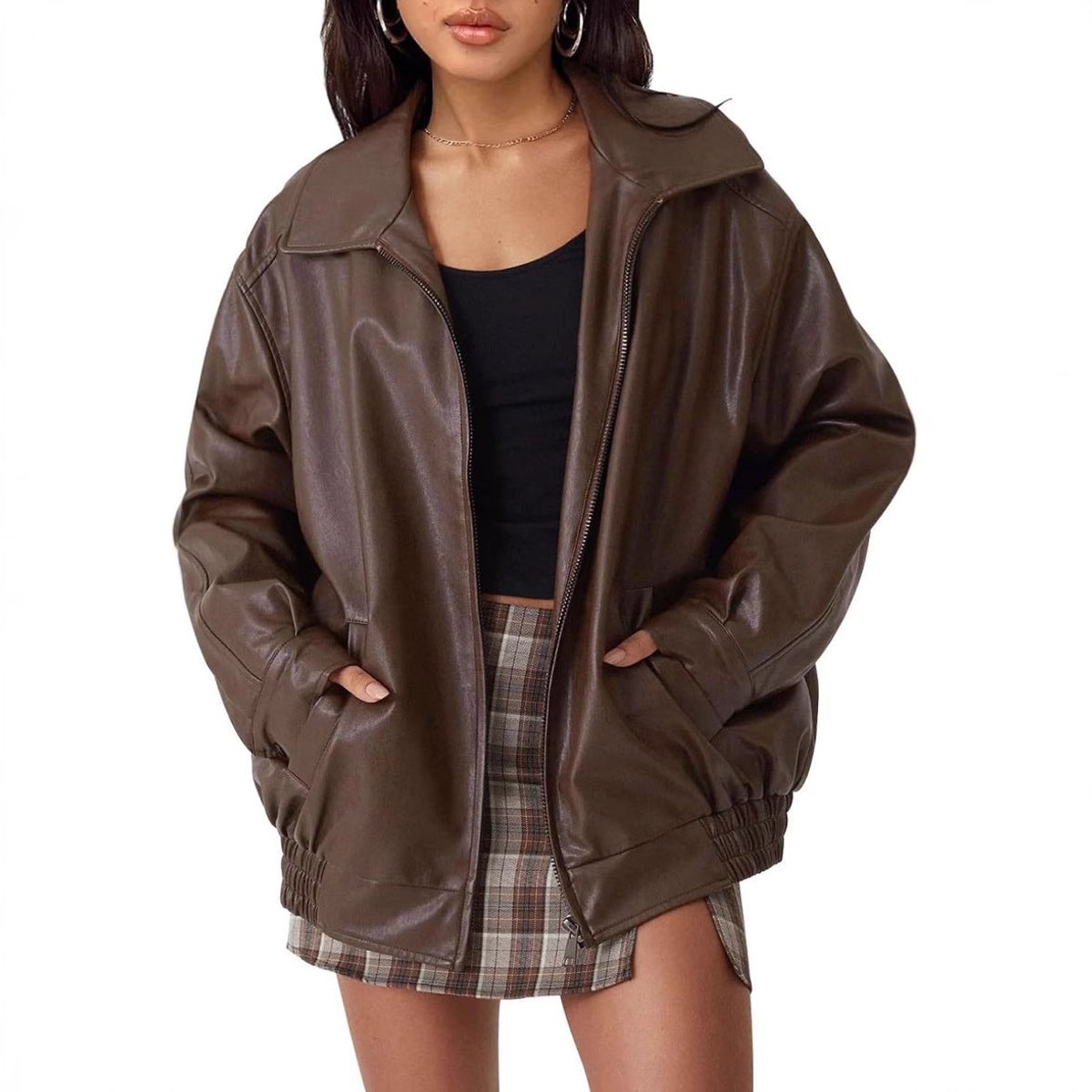 Sonia Relaxed Zip-Up Bomber Jacket
