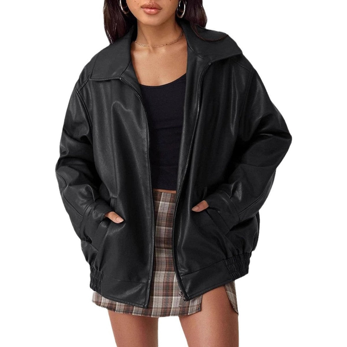 Sonia Relaxed Zip-Up Bomber Jacket