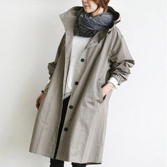 Carlotta Oversized Hooded Button-Front Coat