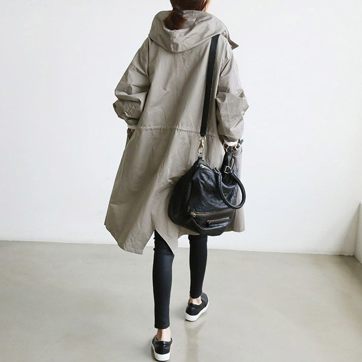Carlotta Oversized Hooded Button-Front Coat