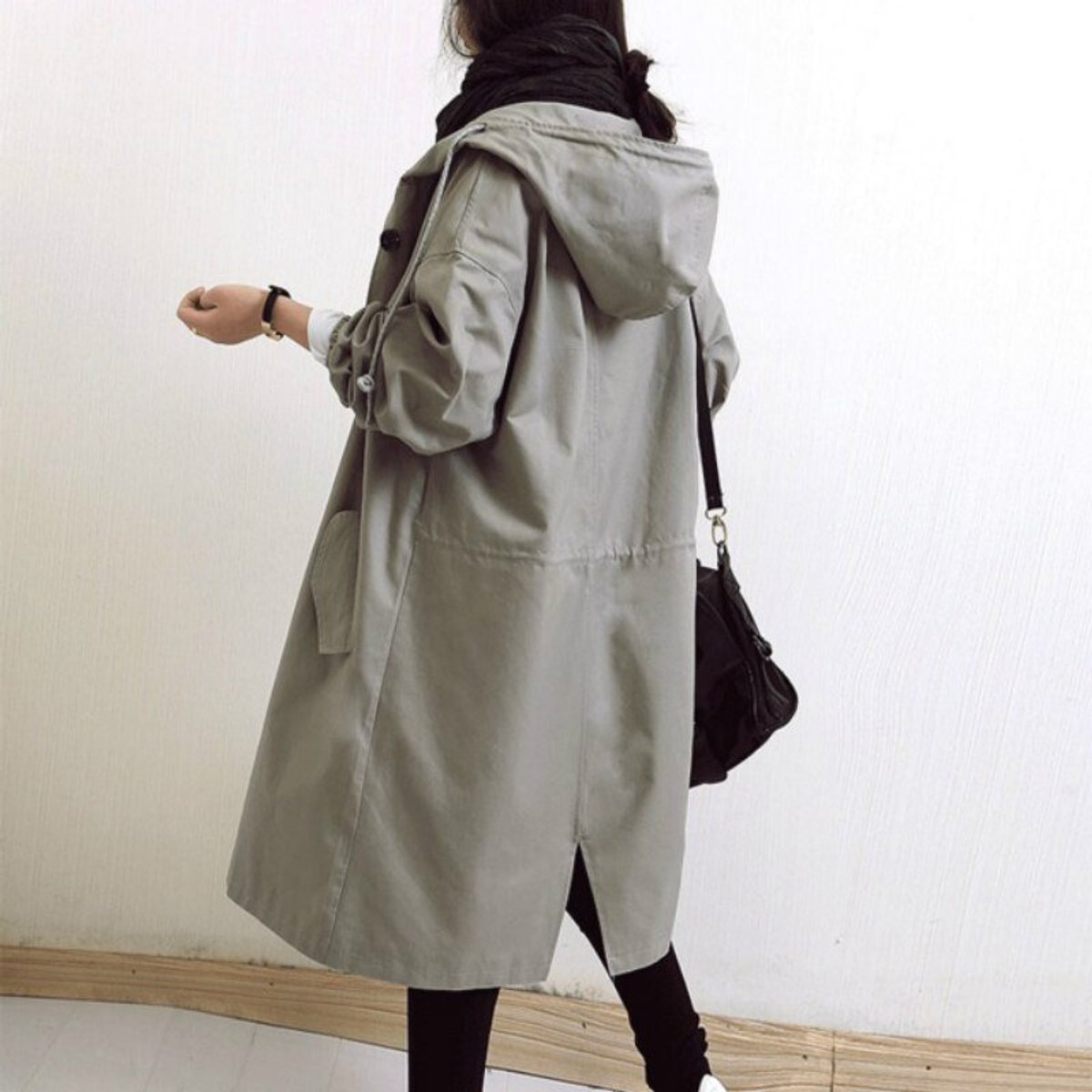 Carlotta Oversized Hooded Button-Front Coat