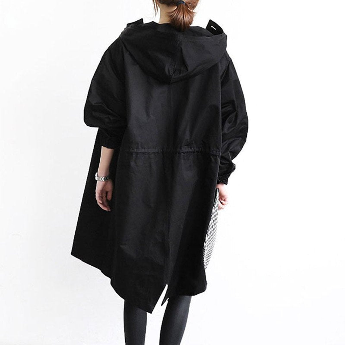 Carlotta Oversized Hooded Button-Front Coat