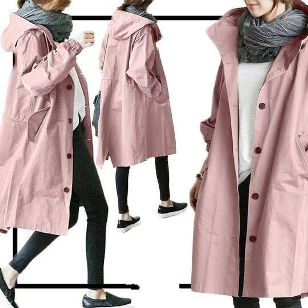 Carlotta Oversized Hooded Button-Front Coat