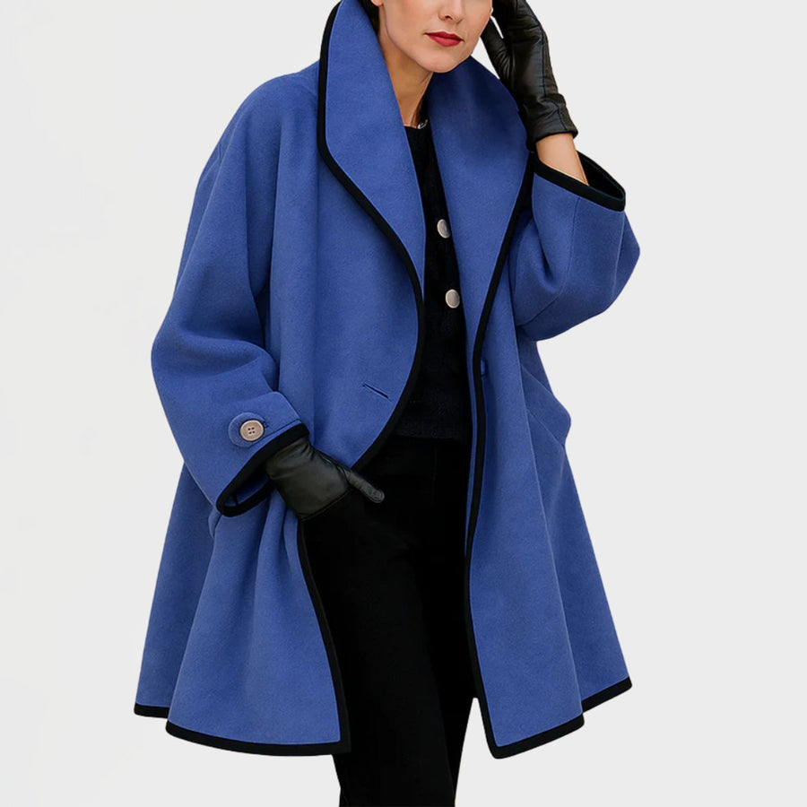 Fenella Oversized Contrast-Trim Coat