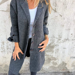 Evadne Relaxed Longline Lapel Coat