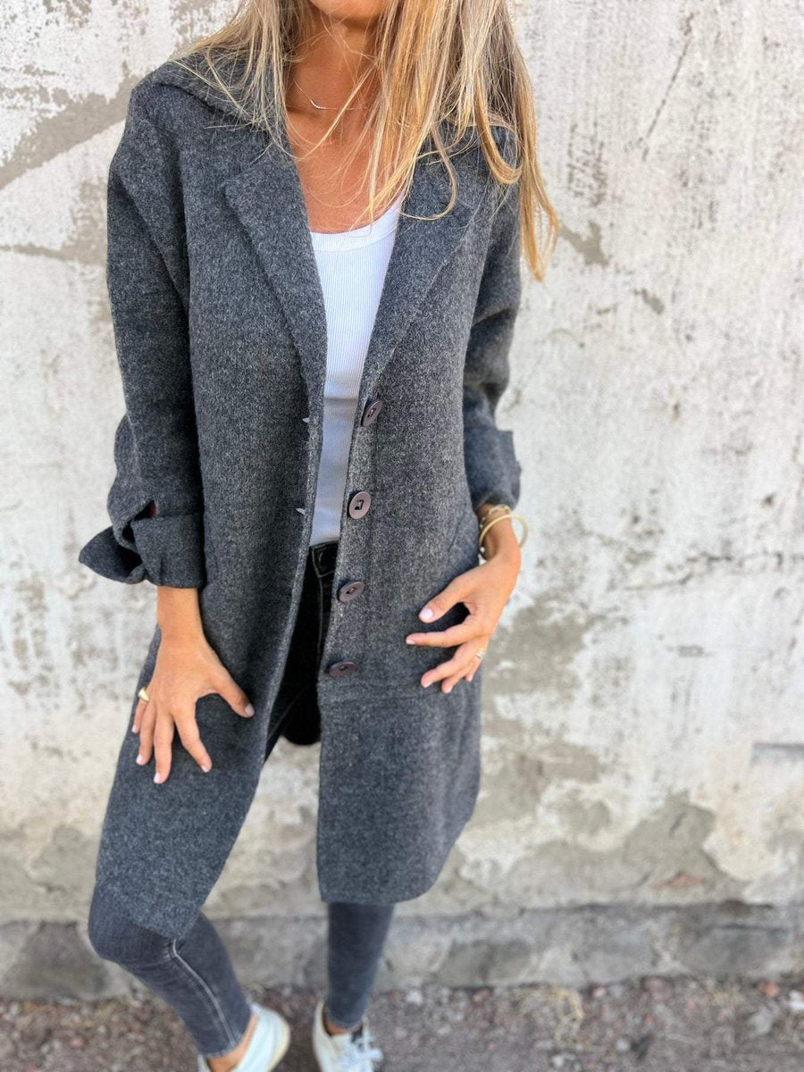 Evadne Relaxed Longline Lapel Coat