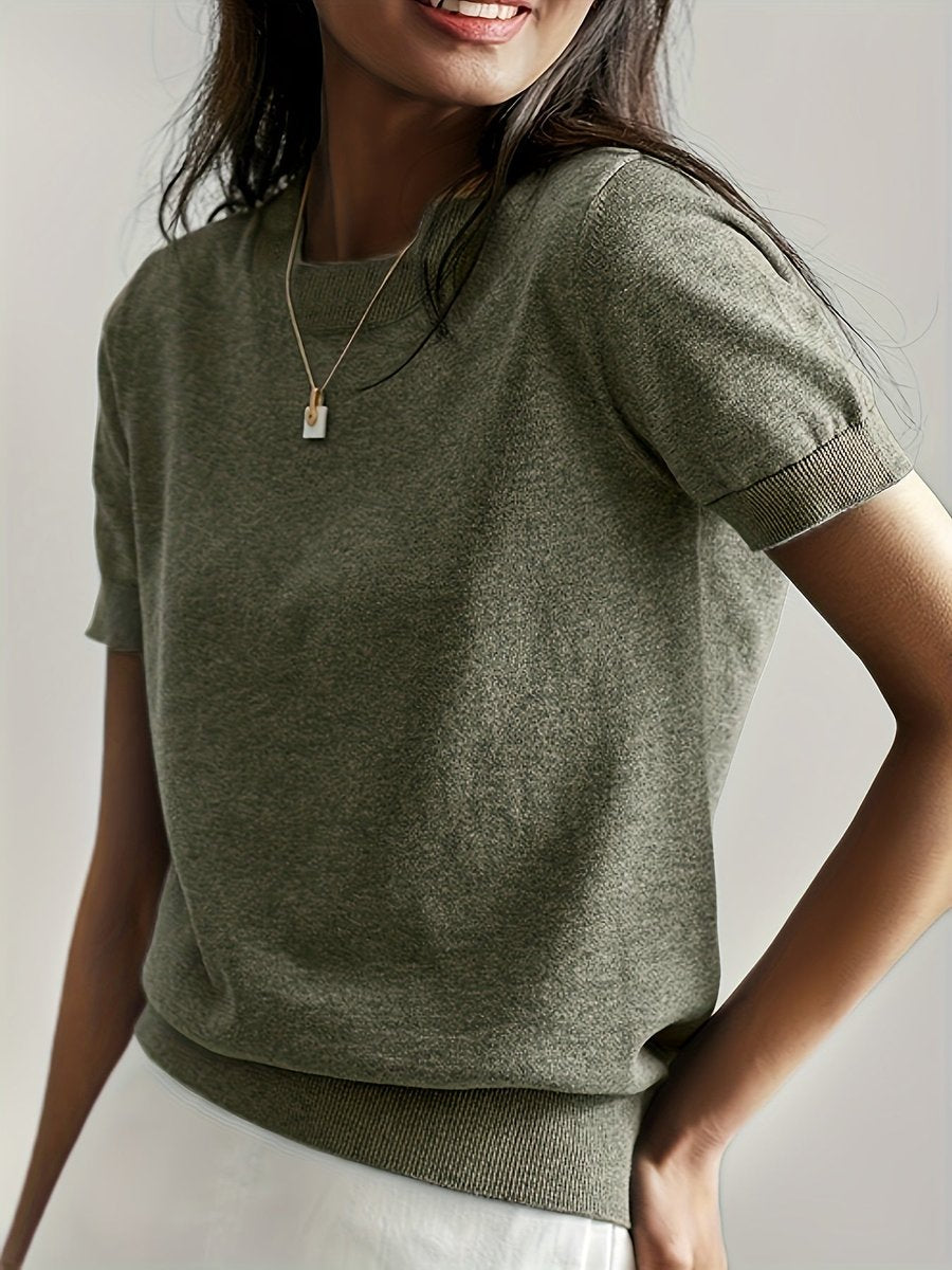 Tamara | Relaxed Short Sleeve Knit Top