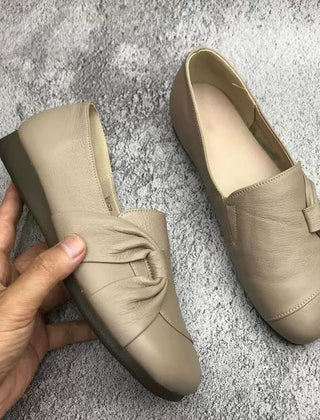 Phyllis soft knot-front loafers in Beige