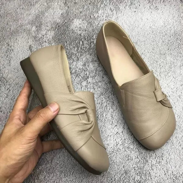 Phyllis soft knot-front loafers in Beige