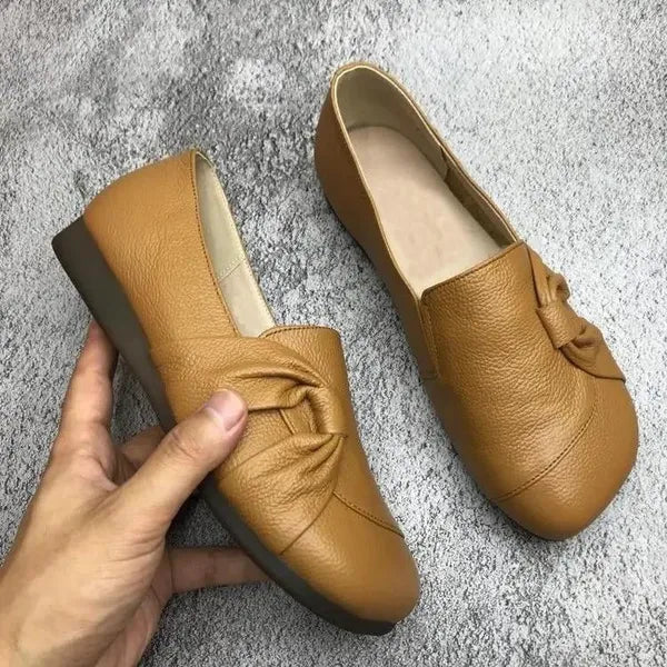 Phyllis soft knot-front loafers in Brown