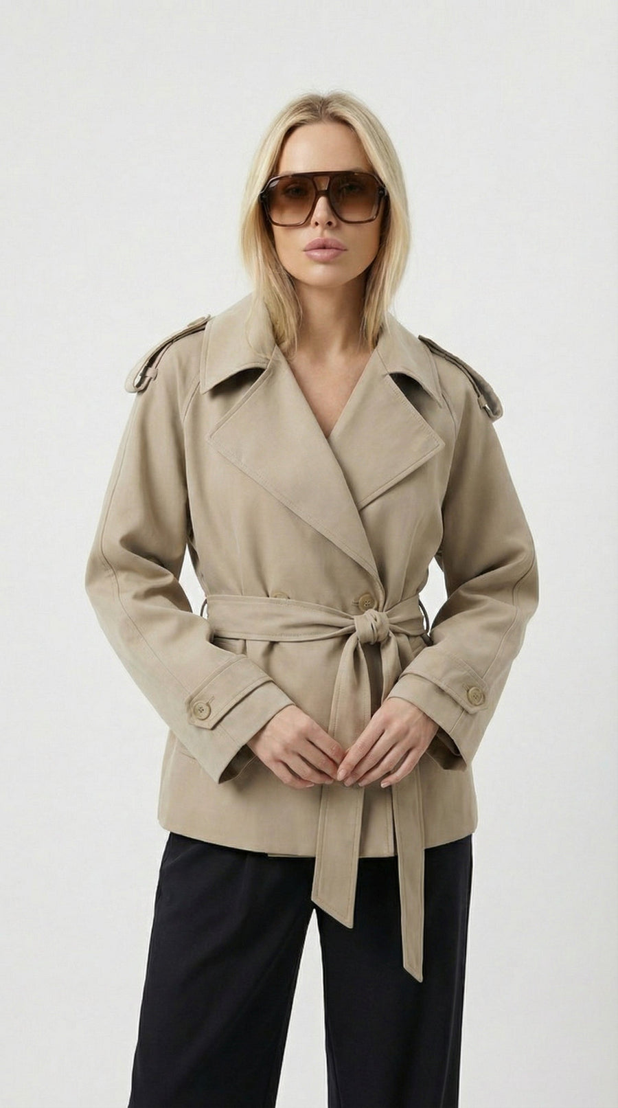 Carmela | Short Belted Trench Coat