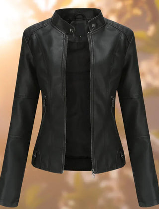 Romilly Slim-Fit Zip-Up Moto Jacket in Black